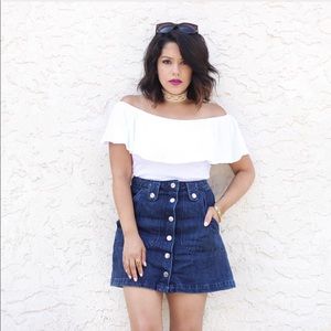 DYNAMITE FRONT BUTTON DENIM SKIRT